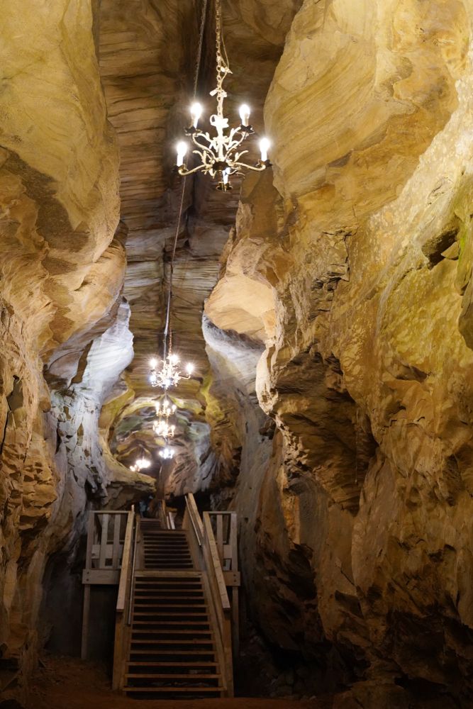 Chandeliers in Laurel Caverns