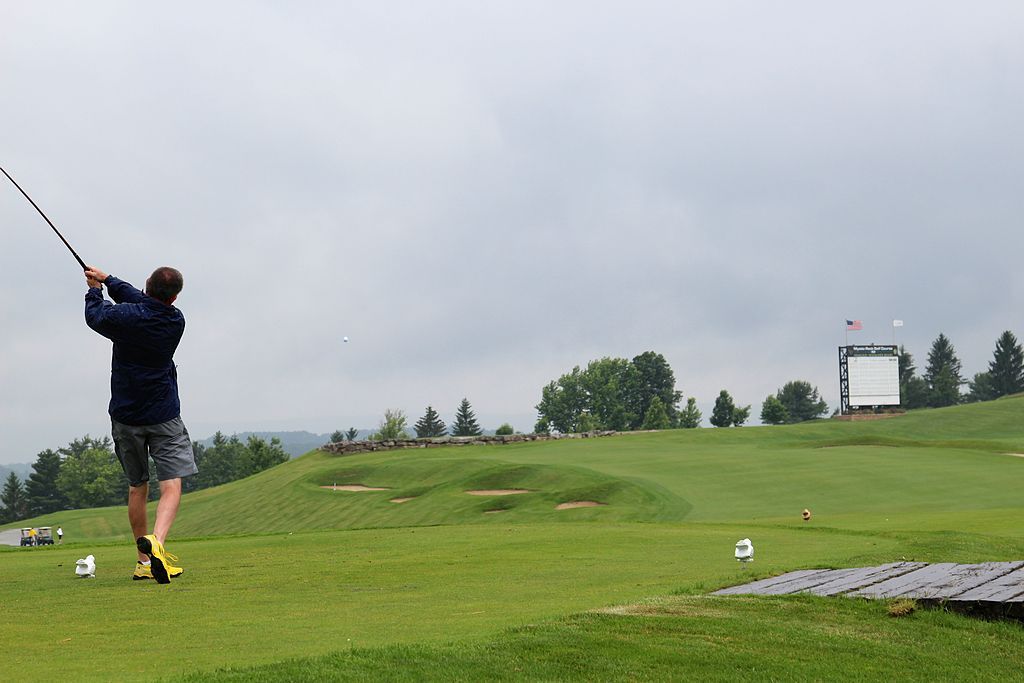 Seventeenth tee at Mystic Rock