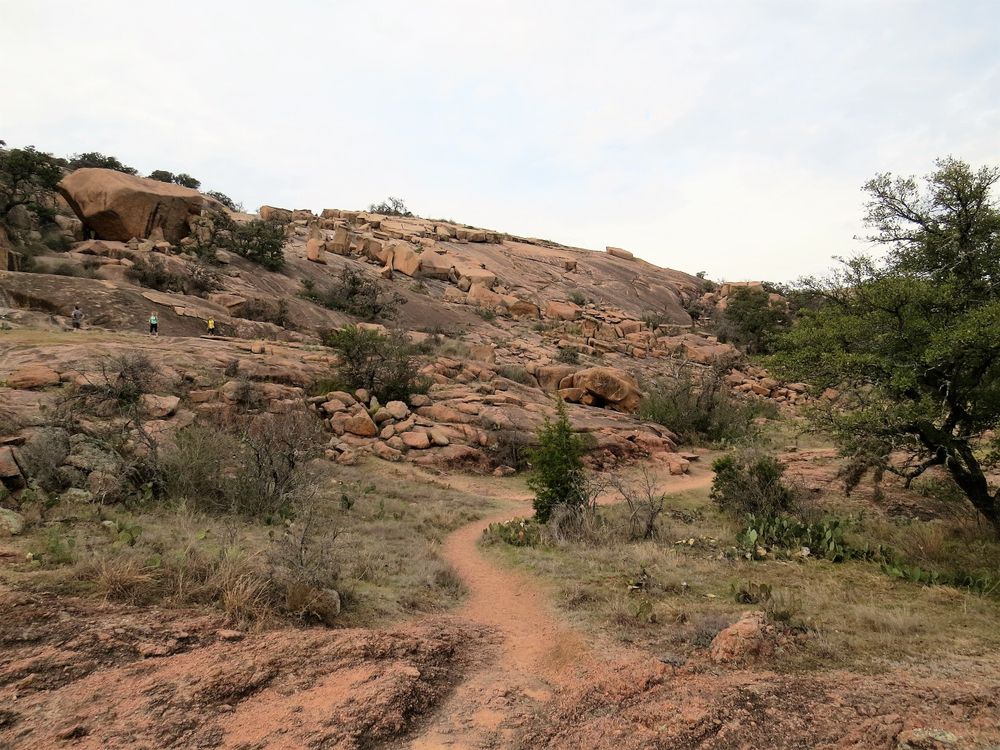Rocky hiking trail of Enchanted Rock State Natural Area