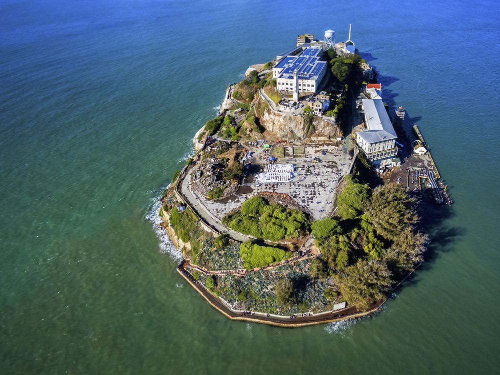 Aerial view of Alcatraz Island