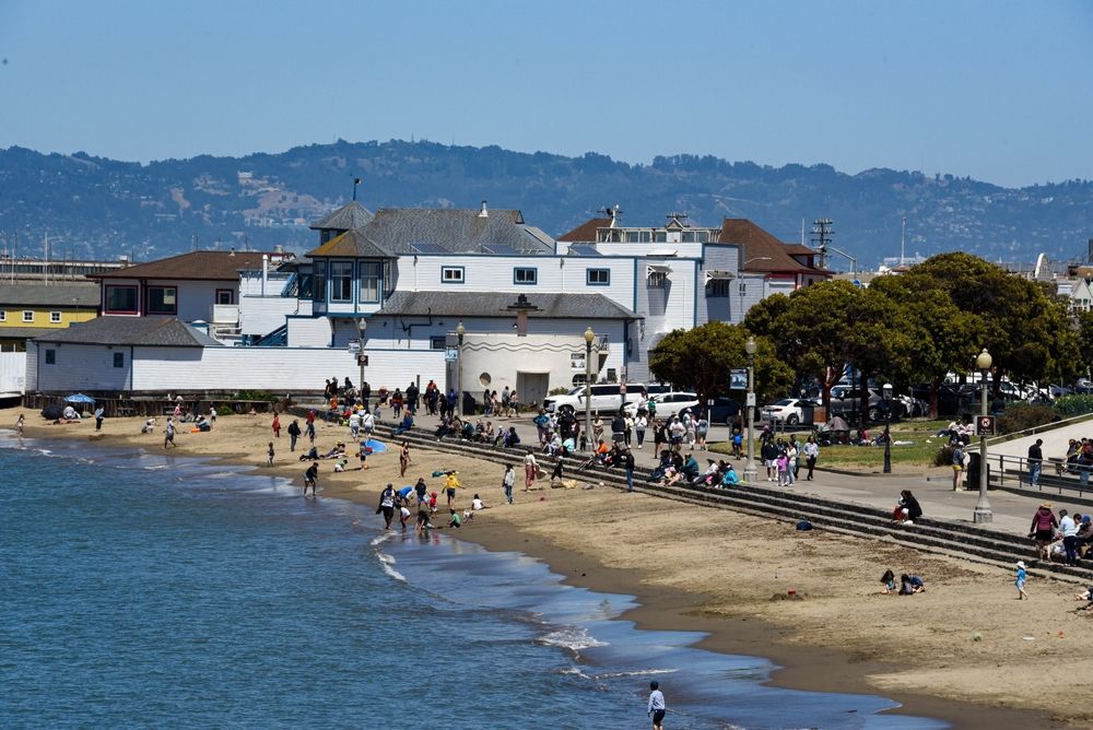 People at Aquatic Park Cove