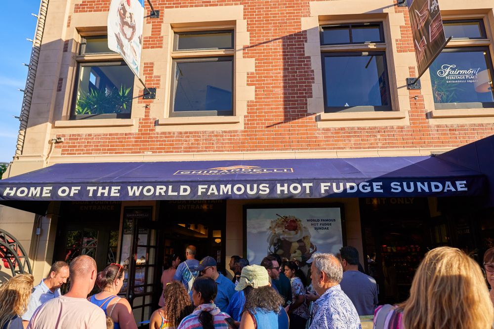 An ice cream store at Ghirardelli Square