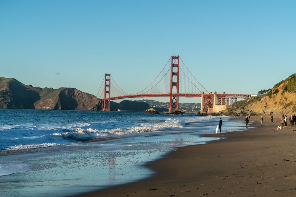 Far view of the Golden Gate Bridge