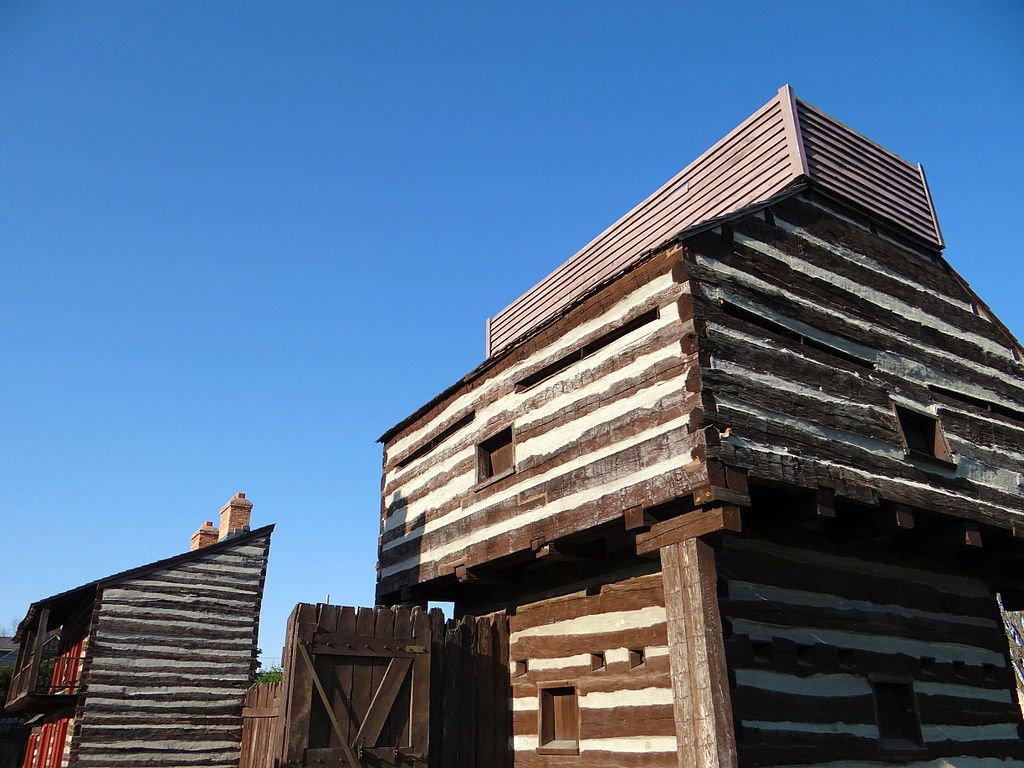 Log structures at the Historic Old Fort