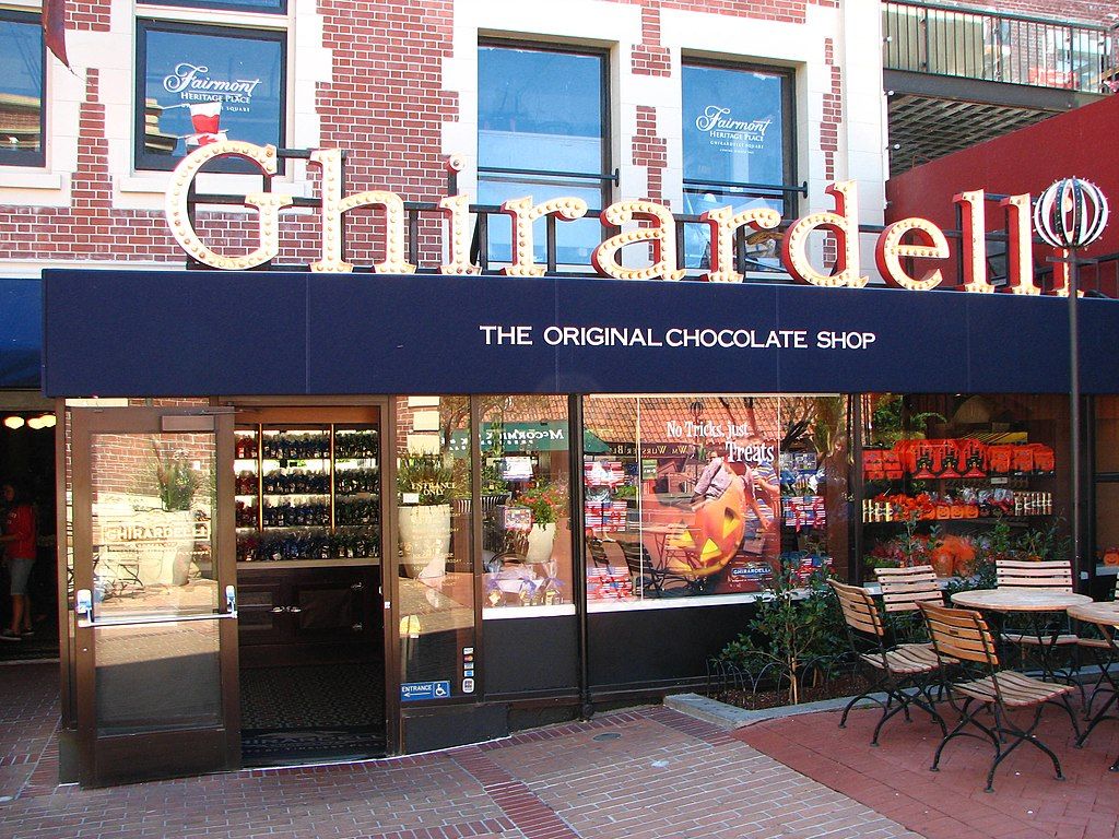 Storefront of the Original Ghirardelli Ice Cream & Chocolate Shop
