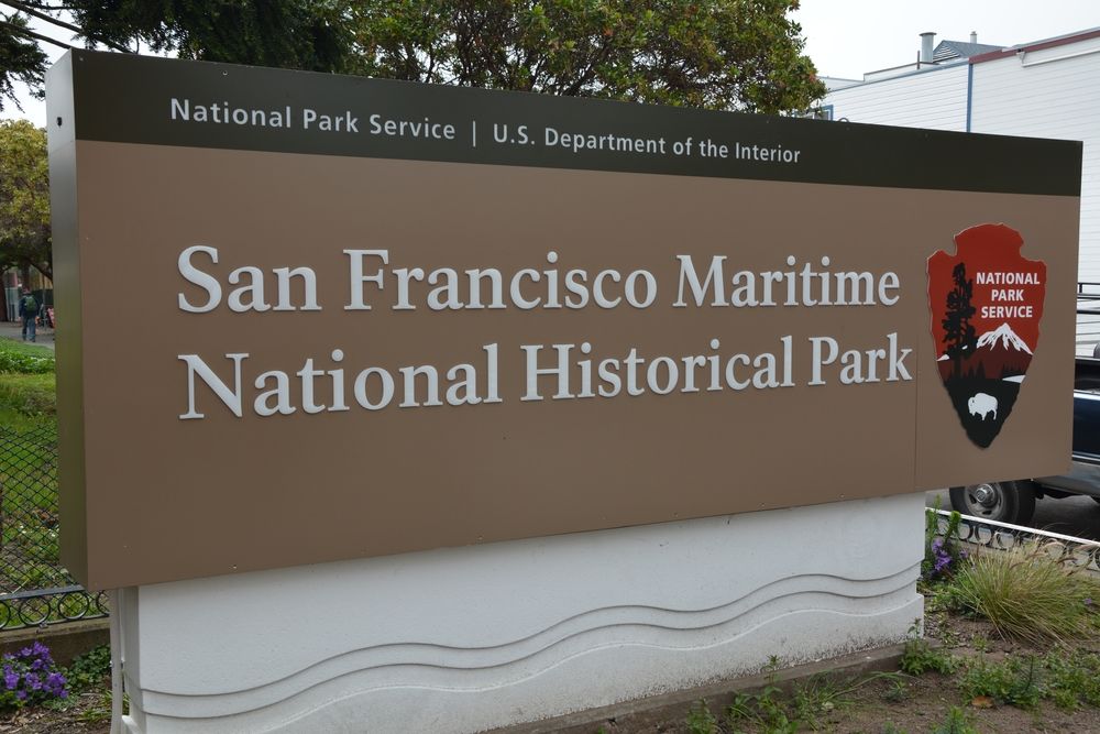 Welcome sign of San Francisco Maritime National Historical Park