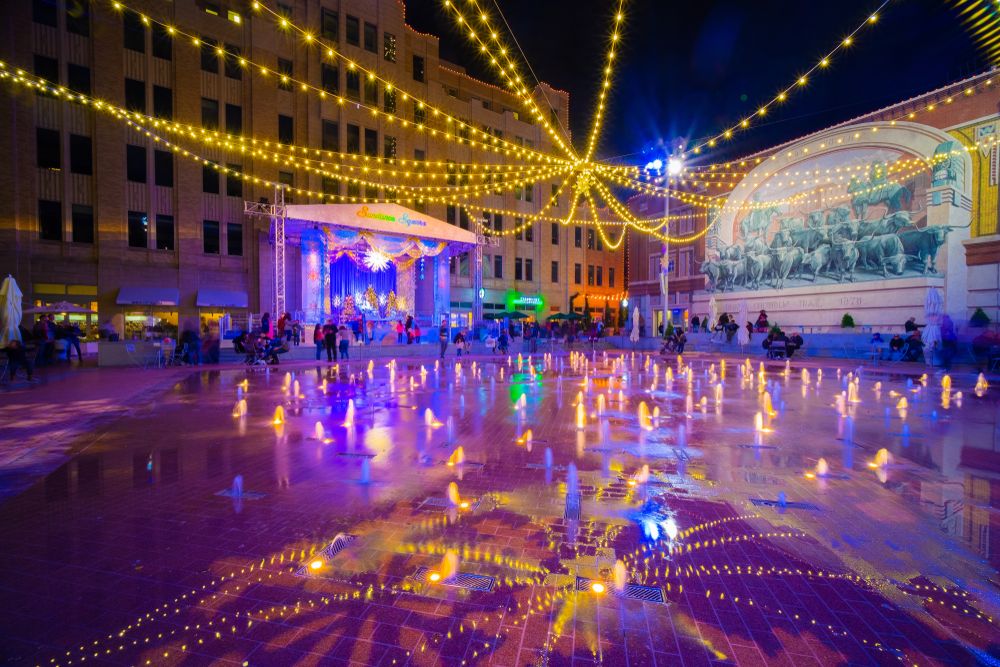 Night scene at Sundance Square