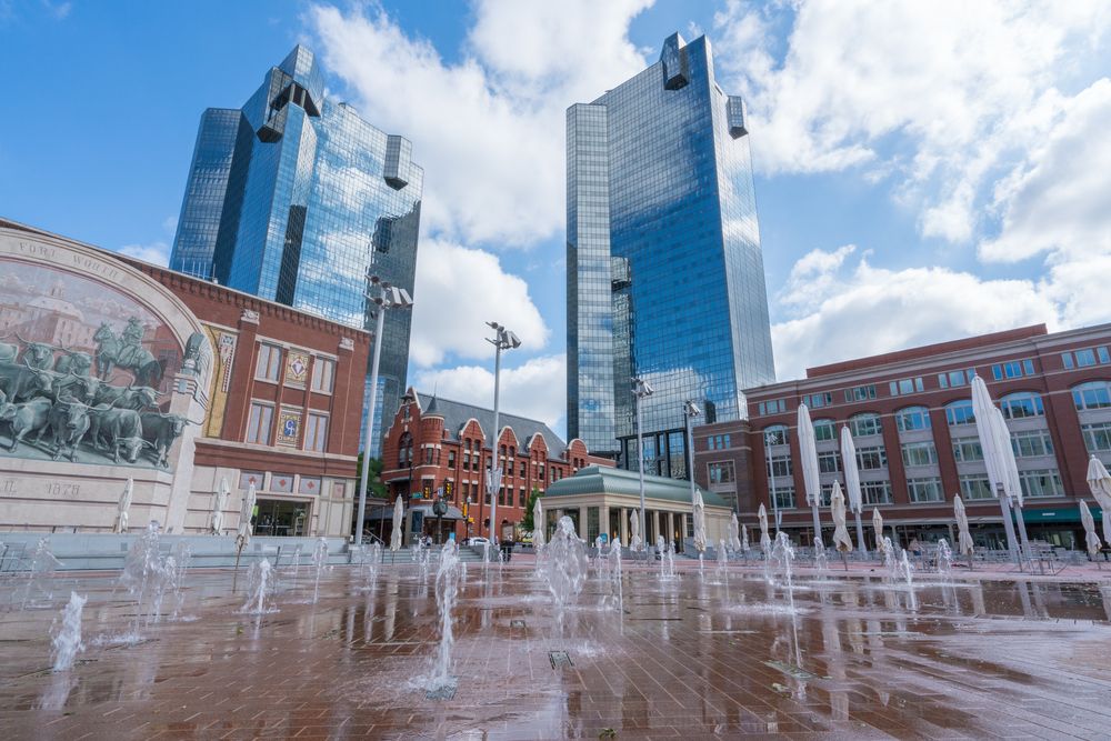 Splash pad at Sundance Square