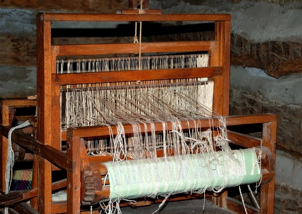 Weaving loom at Log Cabin Village