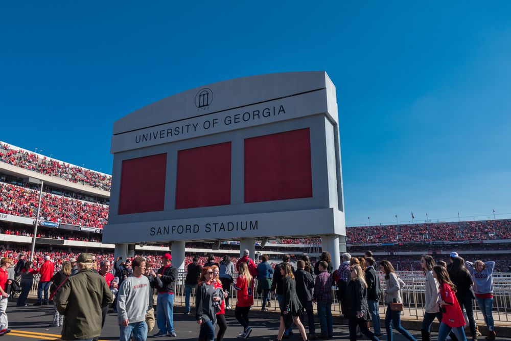 People at Sanford Stadium