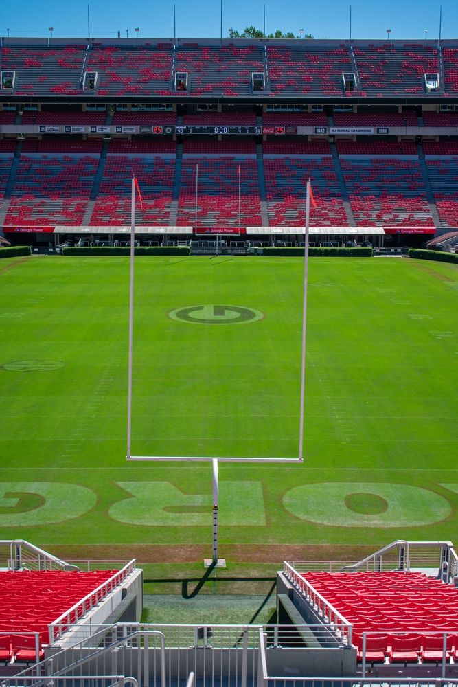 The field of Sanford Stadium