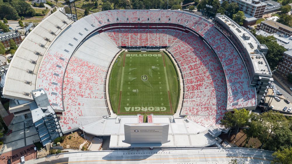 Aerial view of Sanford Stadium