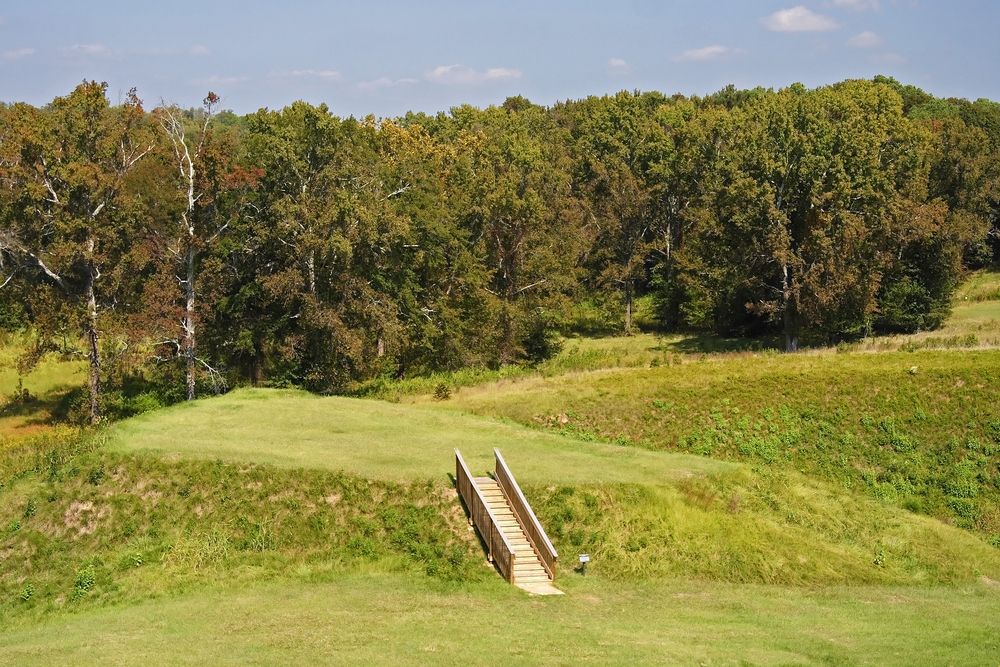 Lesser temple mound at Ocmulgee Mounds National Historical Park