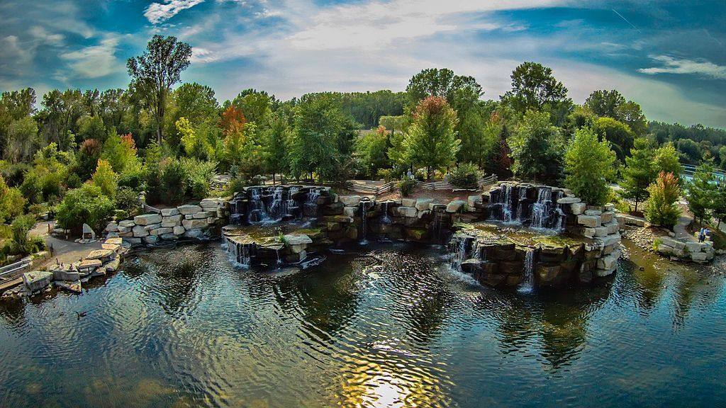 Resch falls at Bay Beach Wildlife Sanctuary