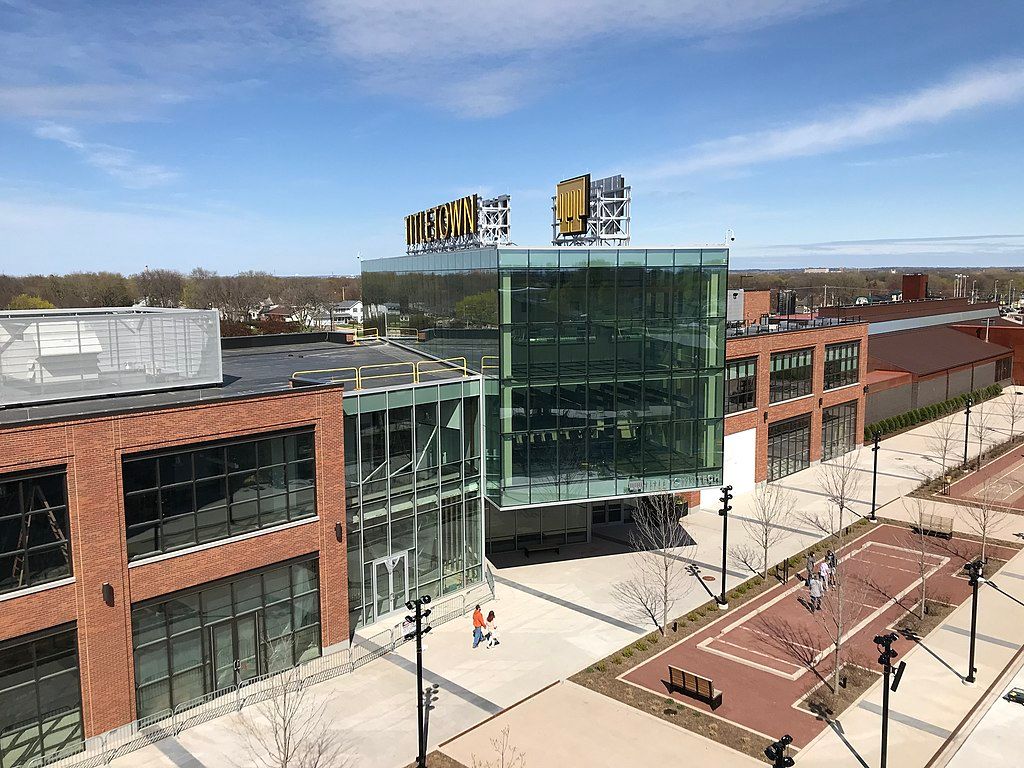 Aerial view of Titletown District