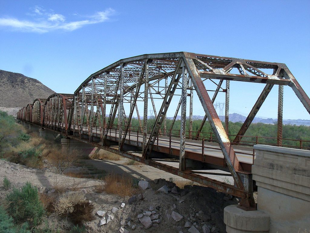 Side view of Gillespie Dam Bridge