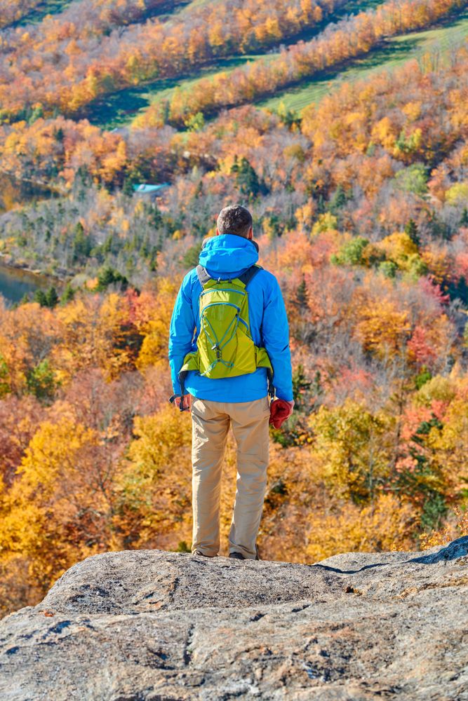 A hiker at Artists Bluff