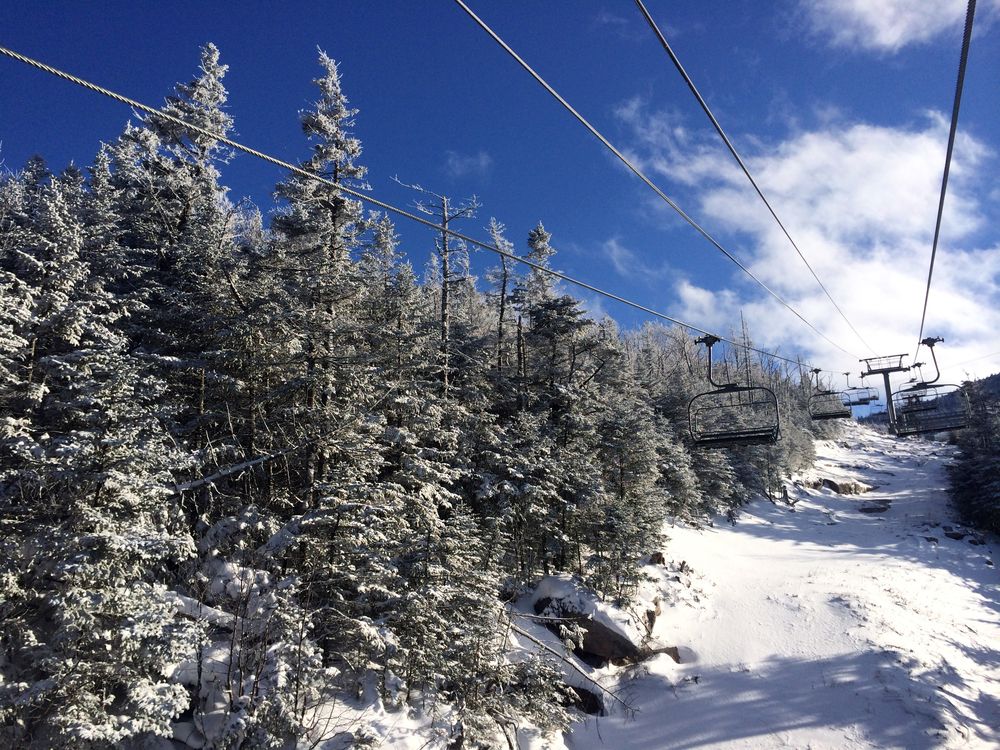 Ski lift chairs at Cannon Mountain Ski Resort