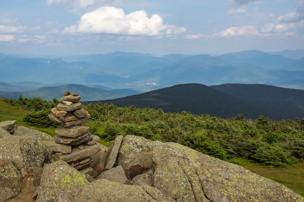Pile of rocks at Mount Moosilauke's summit