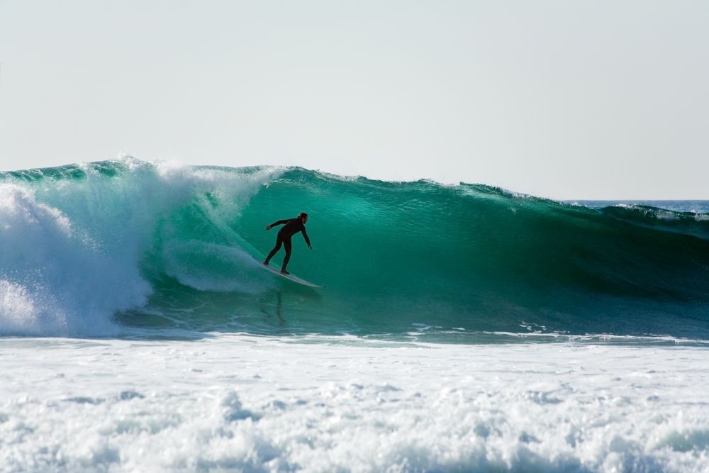 Surfing at Hermosa Beach
