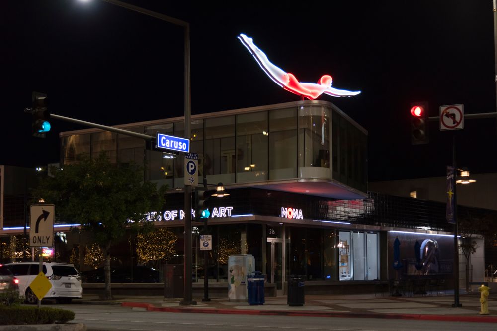 Night view of the Museum of Neon Art