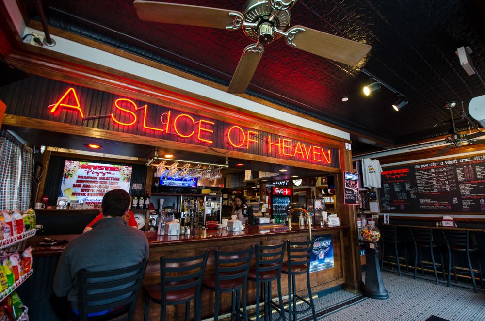 Interior of Mystic Pizza