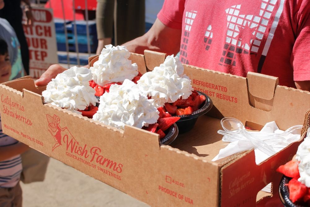 Strawberry shortcake for sale at the Strawberry Festival