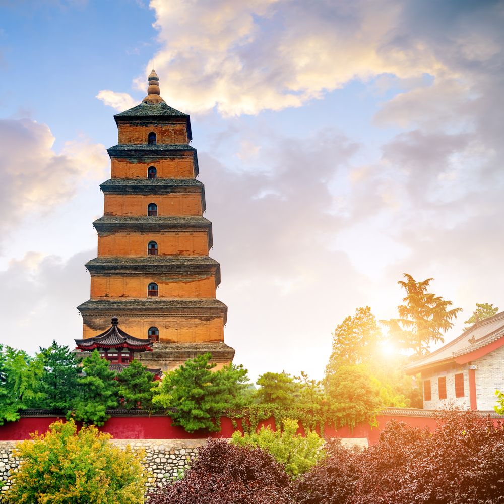 View of the Giant Wild Goose Pagoda