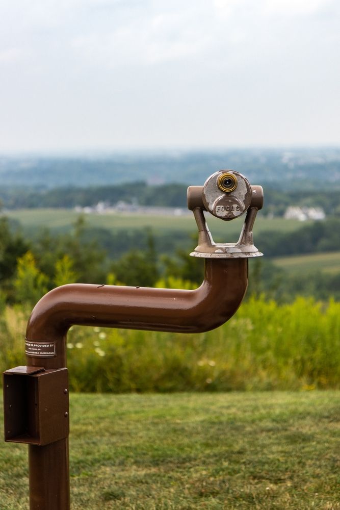 Vintage viewing scope of Horseshoe Mound Preserve