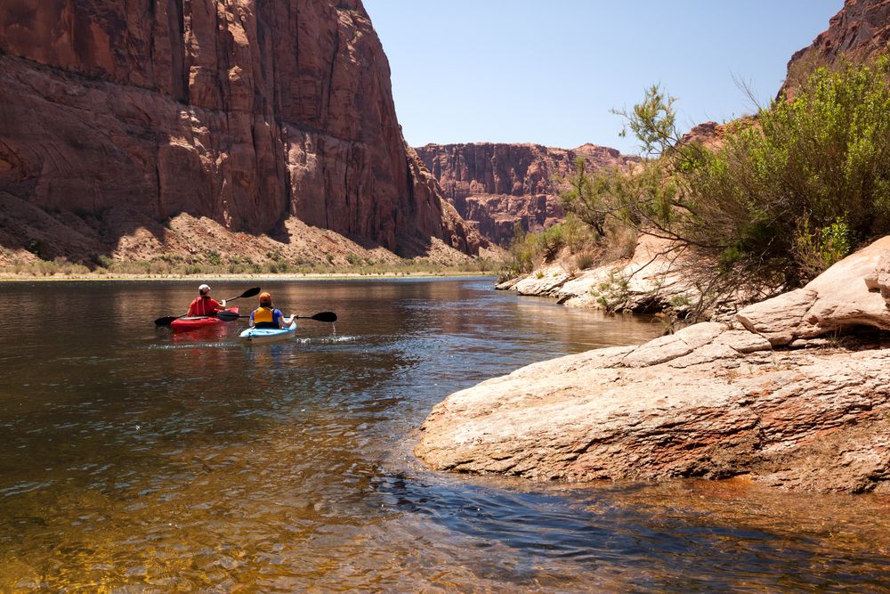Kayakers at Glen Canyon National Recreation Area