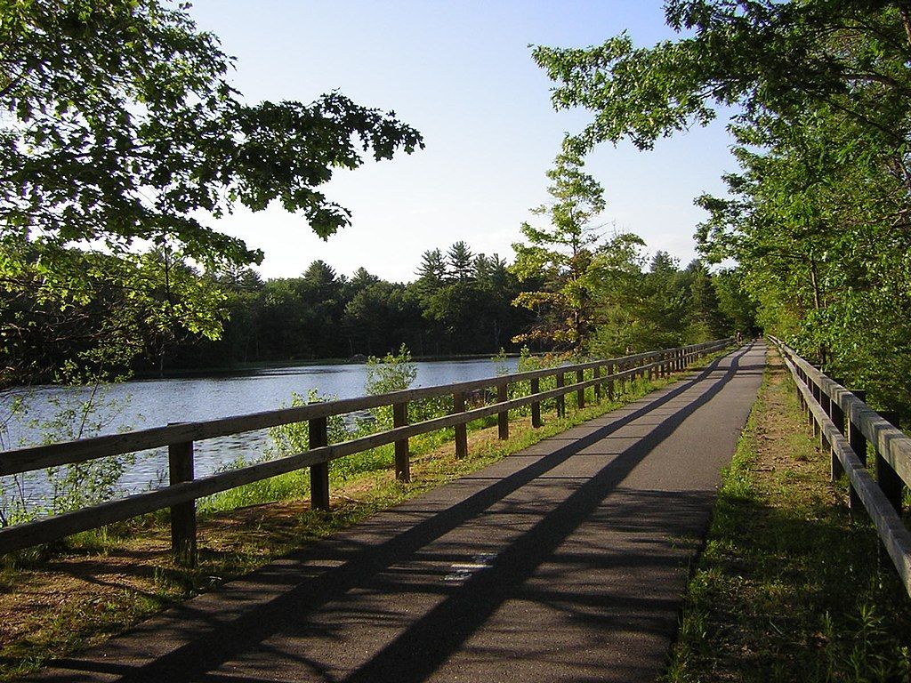 Waters beside Nashua River Rail Trail