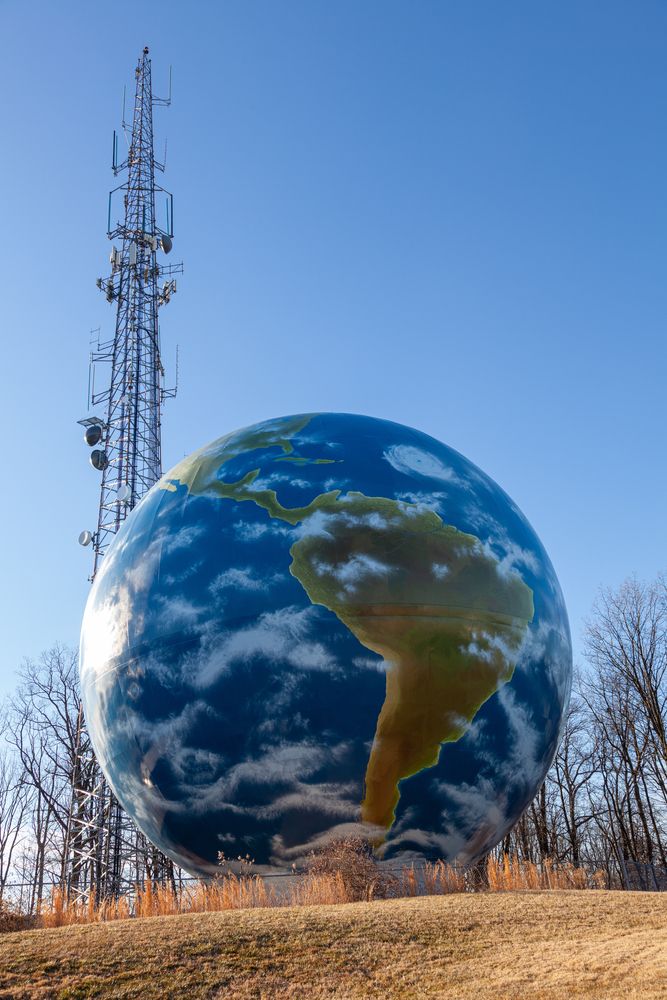 Daytime view of the Earthoid Water Tank
