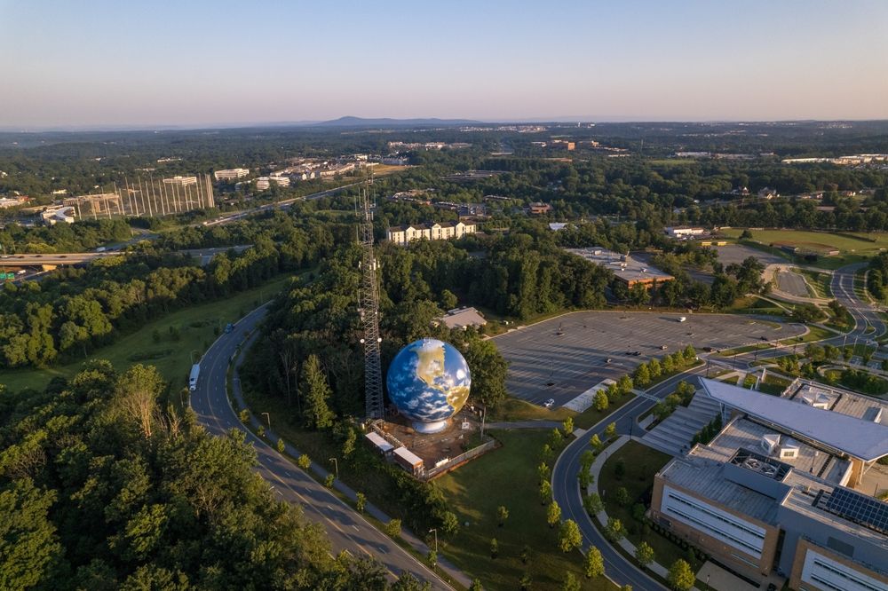 Aerial view of the Earthoid Water Tank
