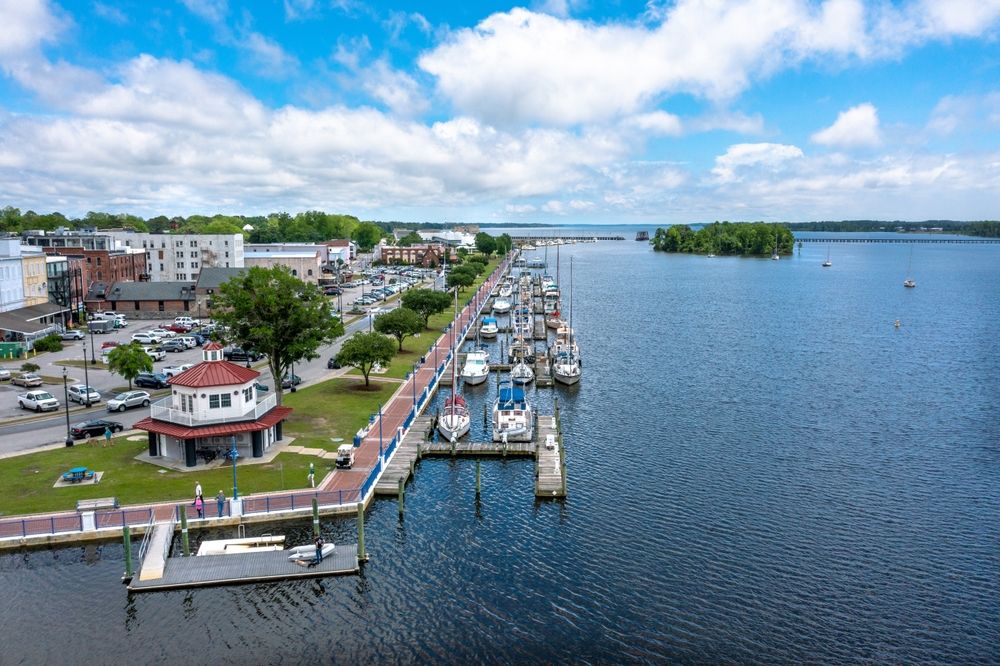 Aerial view of Washington Waterfront Docks