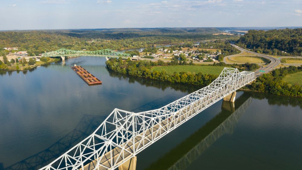 Aerial view of the Ohio River