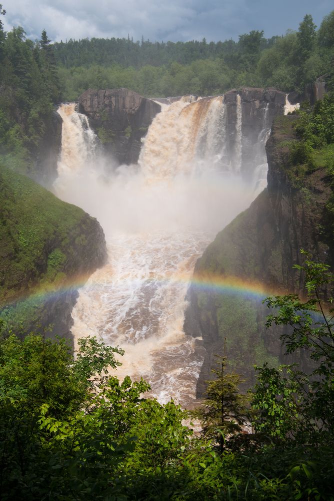 A rainbow over High Falls of the Pigeon River