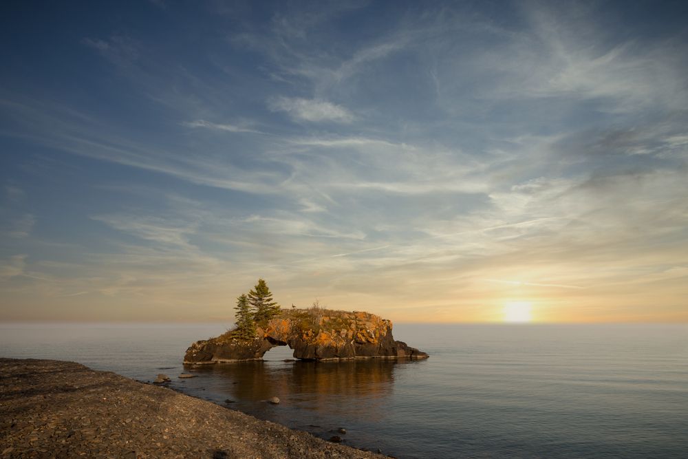 Scenic view of Hollow Rock