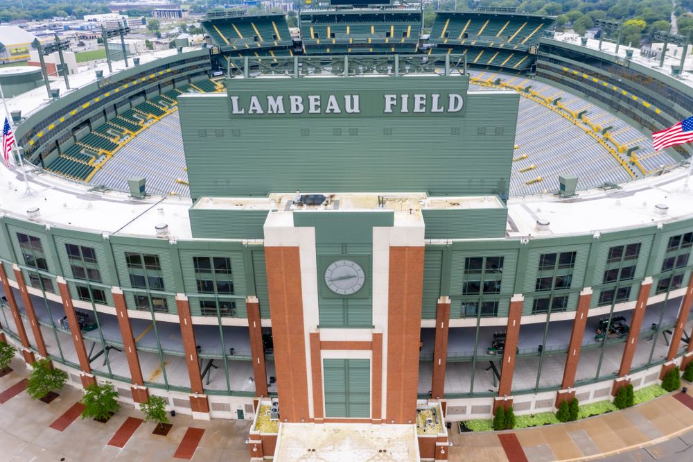 Aerial view of the Lambeau Field
