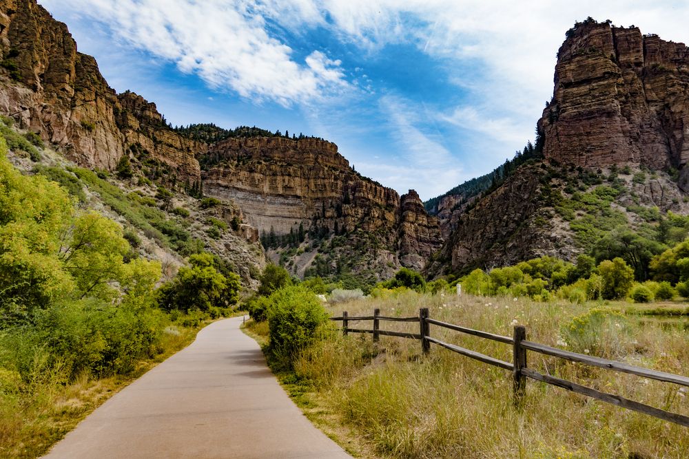 A recreation trail at Glenwood Canyon