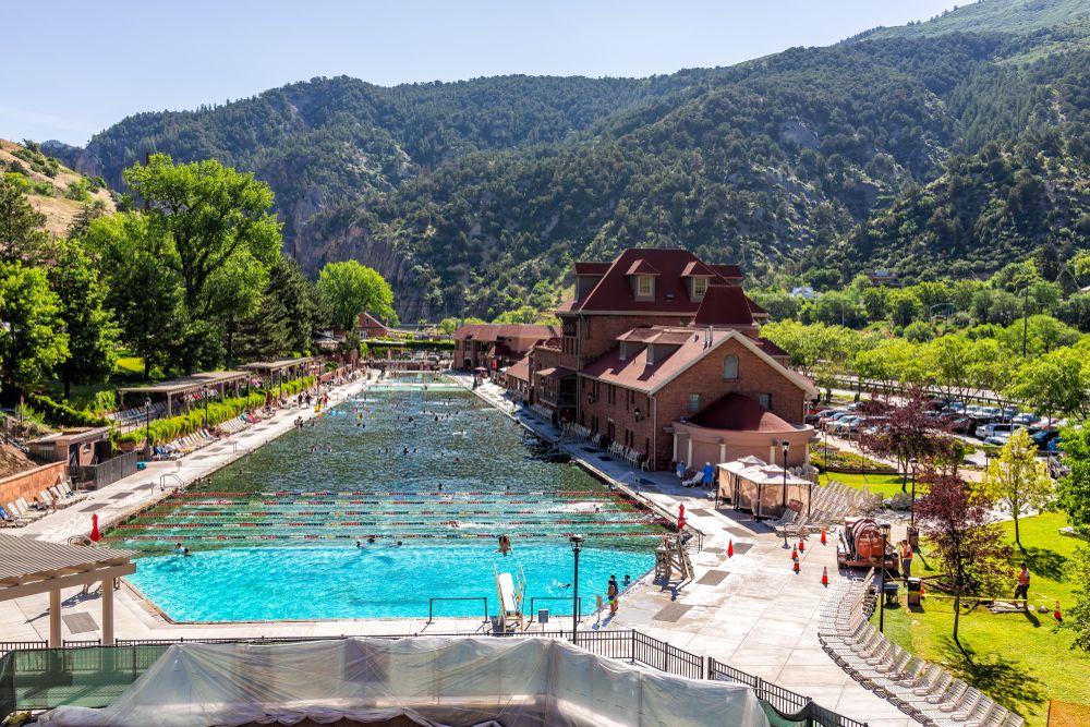 Aerial view of Glenwood Hot Springs Resort