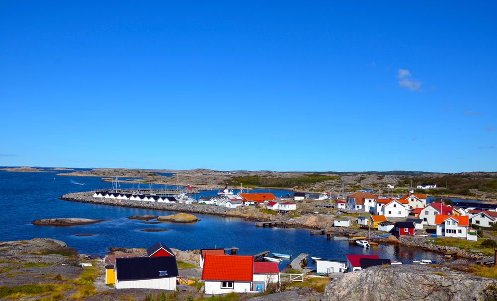 Colorful houses at Gothenburg Archipelago