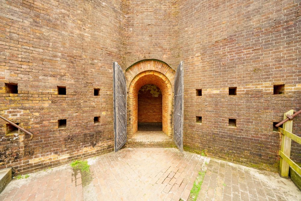 Entrance of a building at Fort Morgan