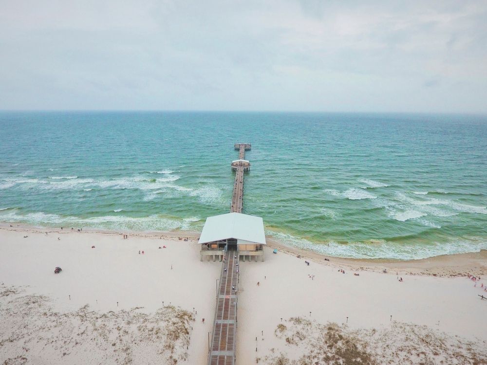 Aerial view of Gulf State Park Pier
