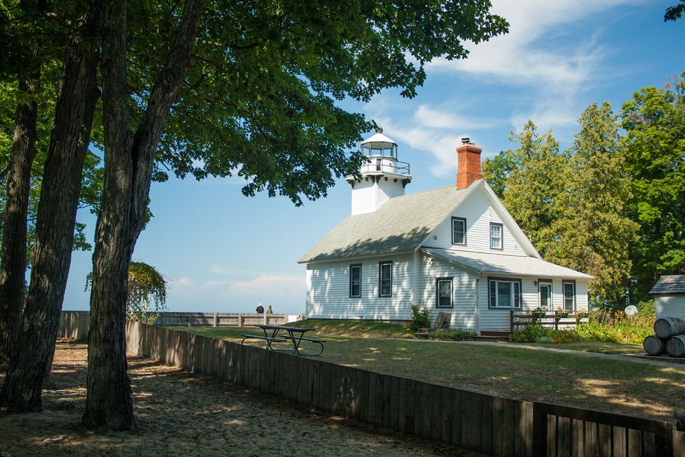 Facade of the Mission Point Lighthouse