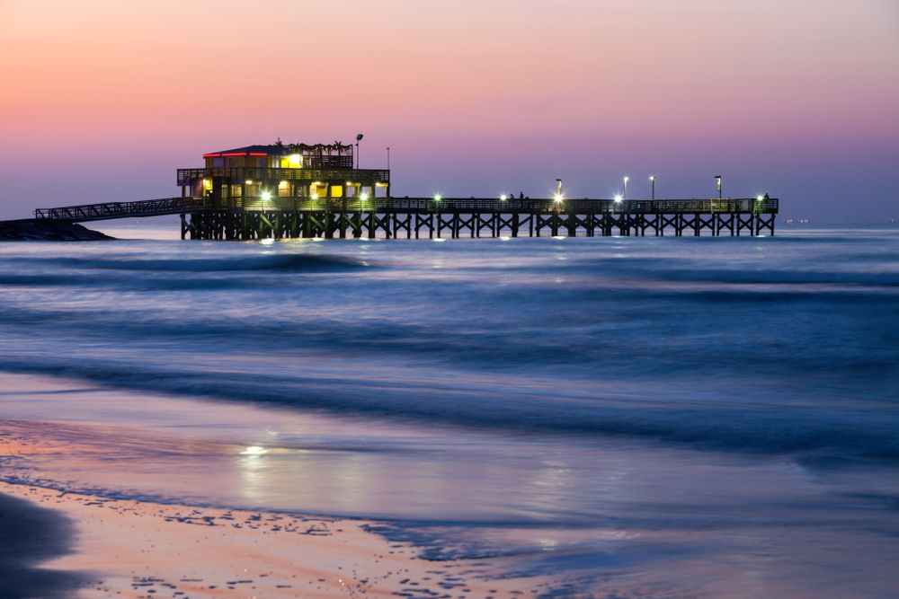 Night view of Galveston Fishing Pier