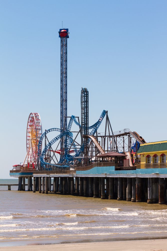 Amusement rides at Galveston Island Historic Pleasure Pier