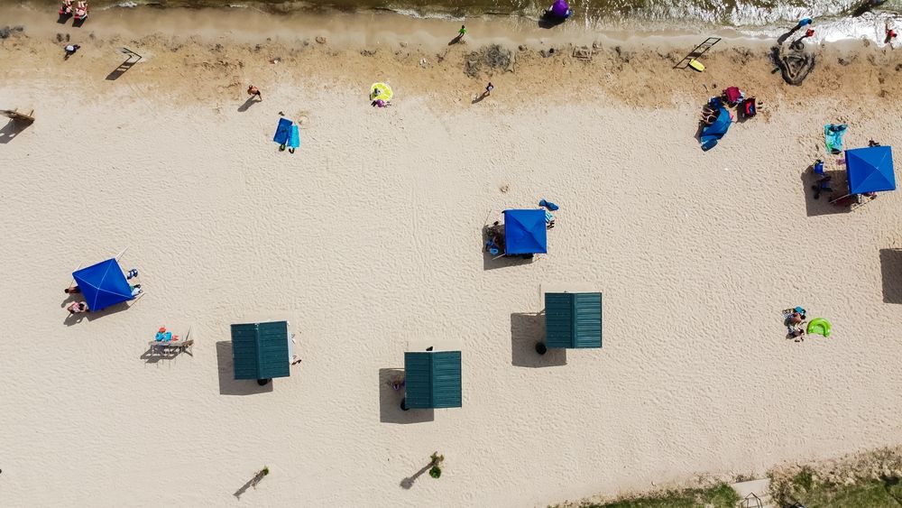 Aerial view of Granbury City Beach