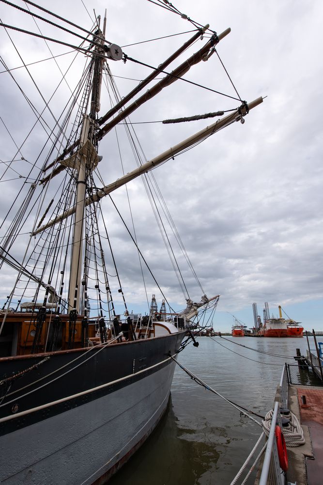 The front part of the 1877 Tall Ship Elissa