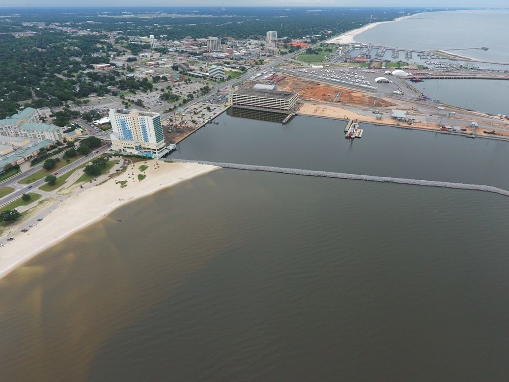 Aerial view of the Mississippi Sound