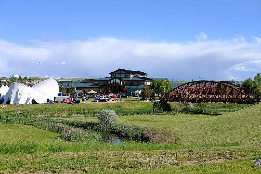 Main building of Gillette College during Donkey Creek Festival